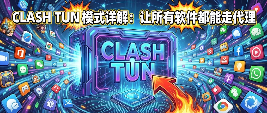 Clash TUN 模式详解：让所有软件都能走代理